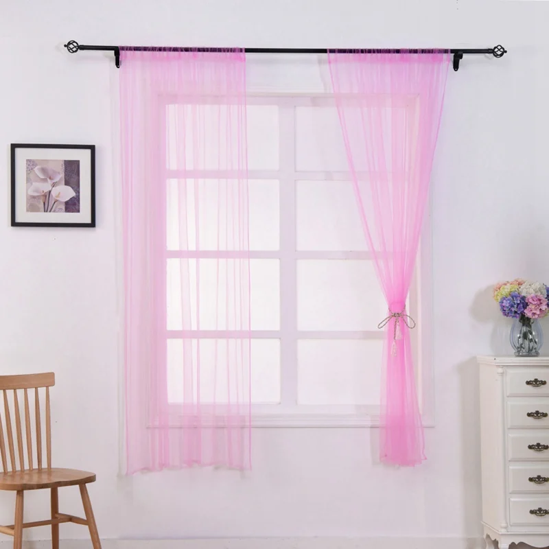 white Window Curtains Screening Solid Door Drape Panel Sheer Tulle For Living Room European and American style | Дом и сад