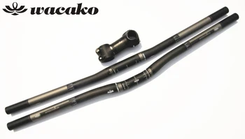 

wacako carbon MTB handlebar flat or rise handlebar 25.4*600-740mm carbon bicycle stem road bike lightweight MTB stem25.4*50-80mm