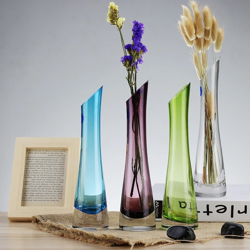 

Multicolor crystal glass Vase transparent Small vases Flower arranging Modern Terrarium Hydroponic Container Home Decoration
