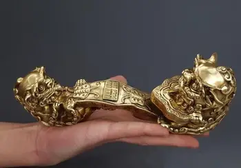 

copper bronze ornaments collection antique ornaments with two lions