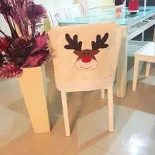 Christmas Decor Santa Claus Chair Set Decoration Family Elk Cover 2017 Drop Shipping