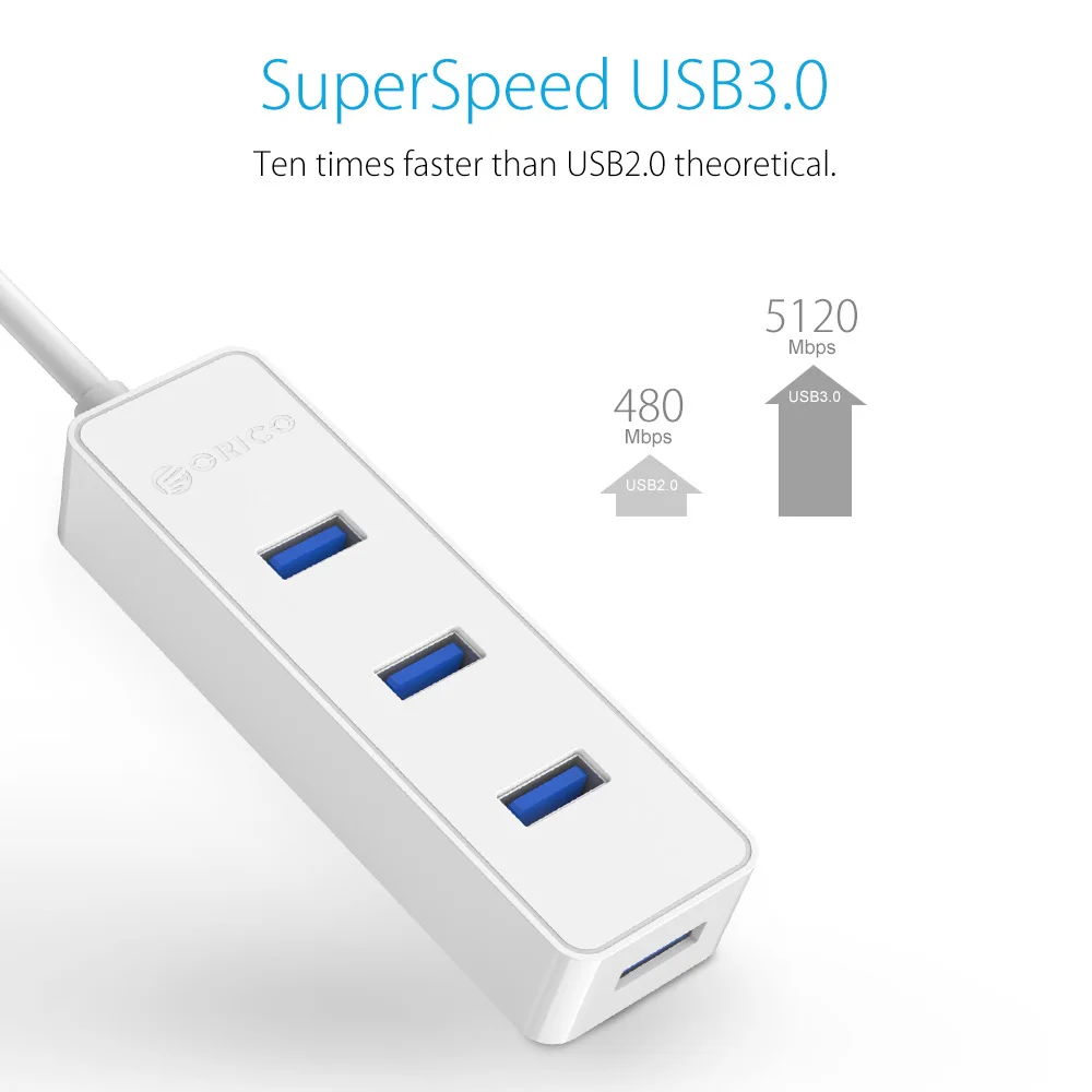 Orico высокоскоростной 4 порта USB 3,0 5 Гбит/с портативный OTG концентратор USB разветвитель для Apple Macbook Ноутбуки ПК планшет