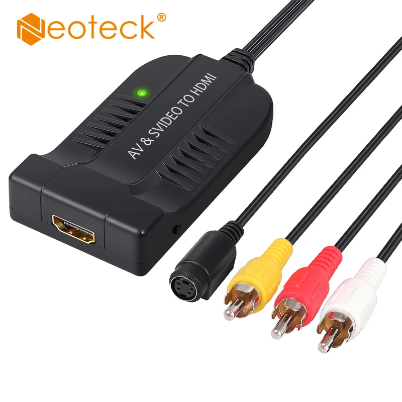 Адаптер Neoteck 3RCA в HDMI поддержка 1080P с микро кабелем для HDTV DVD RCA композитного видео и