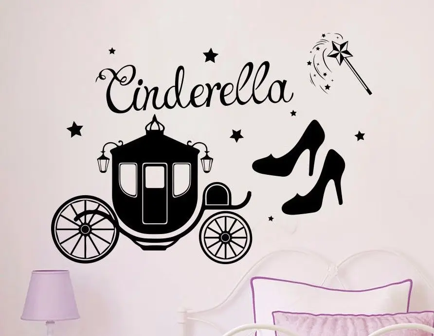Cinderella Wall Decals Princess Shoes Decal Nursery Girl Room Decor