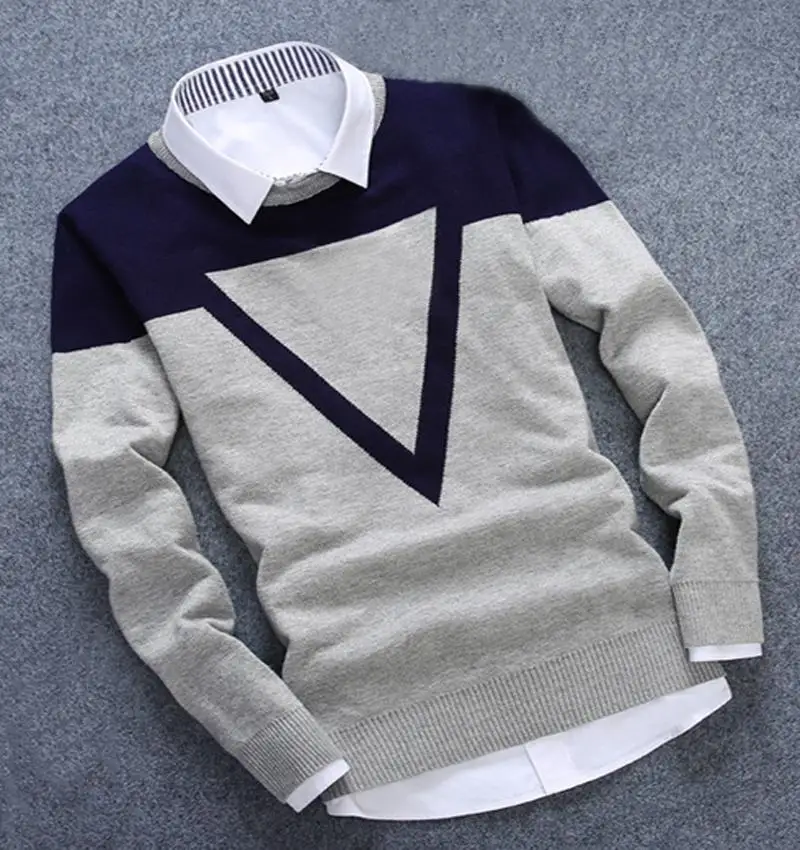 

2019 New Men Casual Cotton Fall Autumn Mens Sweaters Keep Warm Winter Pull Homme Design 3 Colos Fashion Man Sweater