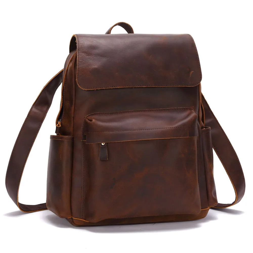 BOLEKE Подлинная Crazy Horse кожаный рюкзак мужские винтажные mochila hombre подростковый рюкзак дорожная сумка Школа mochila hombre moda