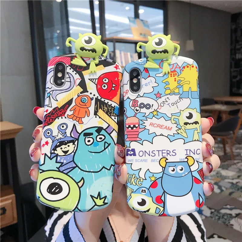 For iphone XS max XR X 3D Monsters Case Cute Sullivan Mike cover 8plus 8 6s 6sp 7 7P Cartoon Shell |