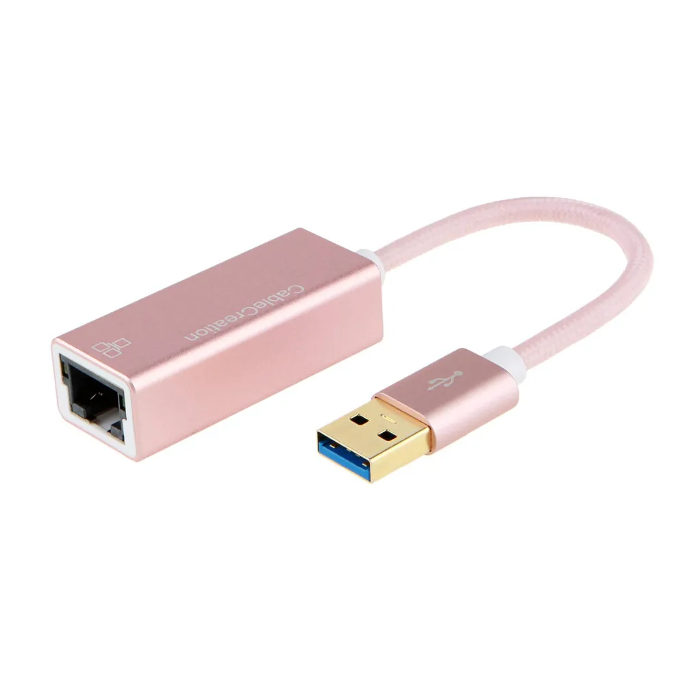 Сетевой адаптер USB 3 0 CableCreation к адаптеру Ethernet RJ45 Gigabit Plug n Play плетеный кабель и