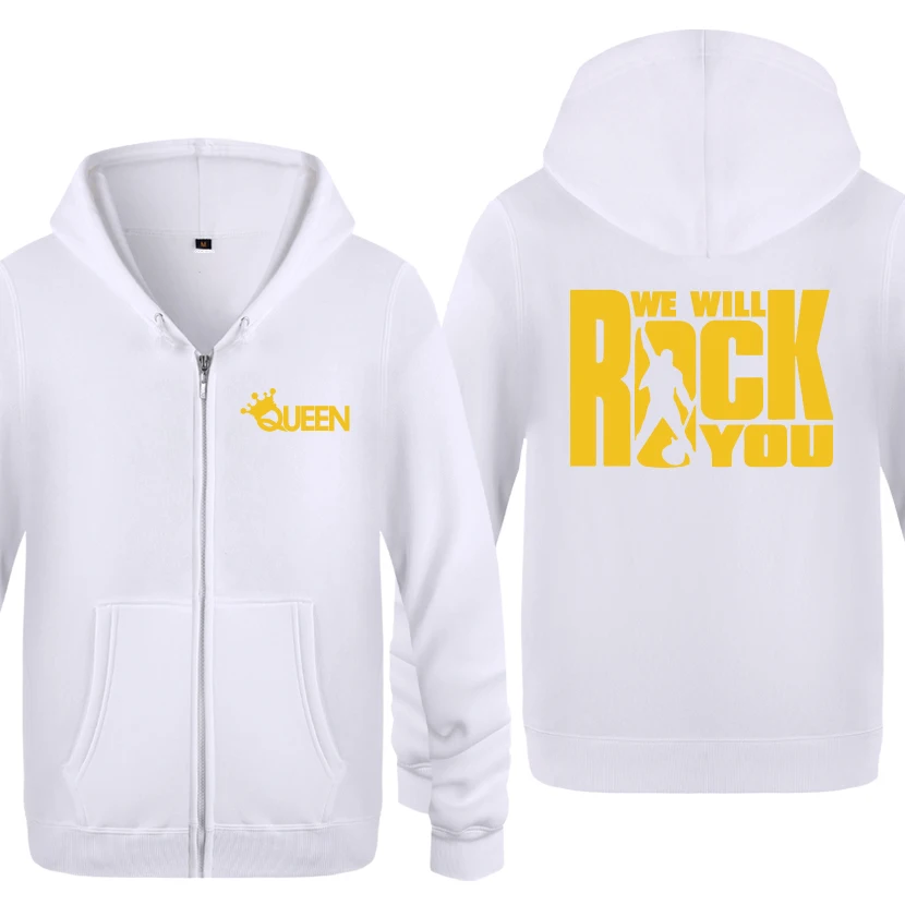 We Will Rock You queen толстовки рок-группы мужские мужские флисовые кардиганы на молнии толстовки с капюшоном - Цвет: BAY HUAT