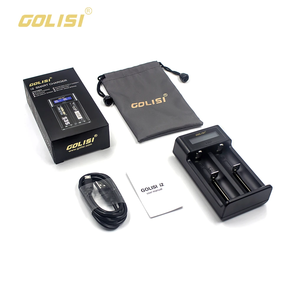 Golisi 2 шт. S35 IMR 21700 3750 мАч E-CIG аккумуляторная батарея для VAPE с goliisi i2 Смарт зарядное устройство ЖК-дисплей 2A Быстрая зарядка