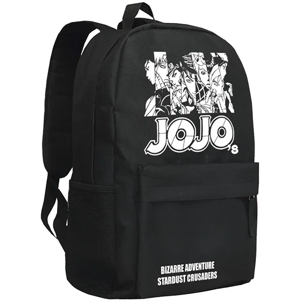 JoJo Bizarre Adventure Логотип Glow В Dark Kujo Джотаро Плечо Мешок Школы Рюкзак 29X45X13 СМ Модный
