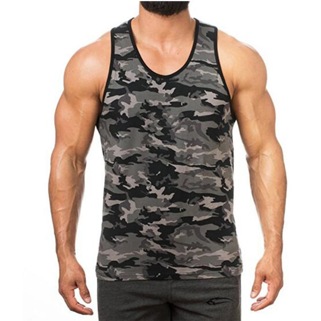 2018 Summer Camouflage Men Cotton Tank Top Bodybuilding Fitness