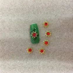 10 шт./пакет ювелирные изделия из сплава для ногтей золотой красный алмаз лук с камнями, стразами искусство блестящих 3D украшение для ногтей