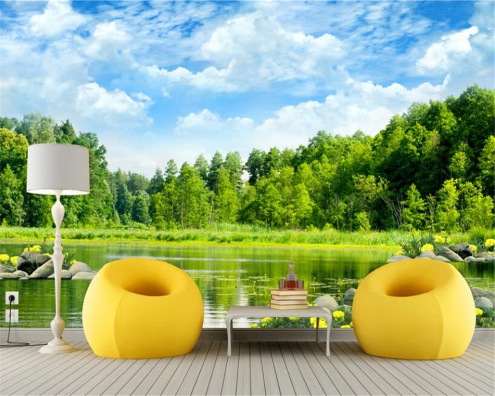 

Custom family background decorative painting Lake landscape photo wallpaper Living room wall wallpaper for walls 3 d beibehang