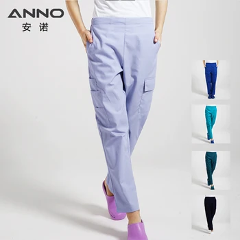 

ANNO Multi function Work Trouser Cotton Medical Scrubs Surgery Clothing Nurse Uniform For Women Man Pant More Pockets Bottoms