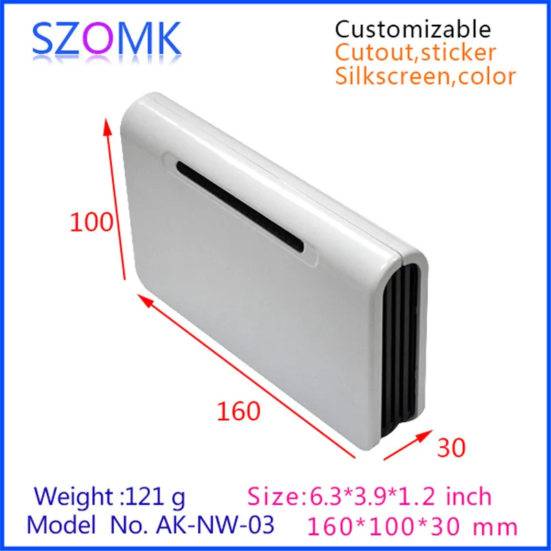 

abs network plastic enclosure for electronics project (5 pcs) 160*100*30mm szomk plastic router housing enclosures control box