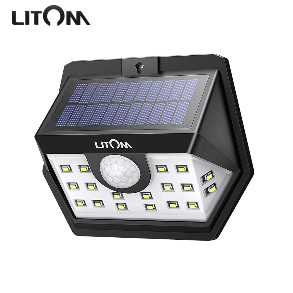 

Litom CD151 Solar Powered LED Light 20 LED Outdoor Lights IP65 Waterproof 120 Degree Sensing Angle For Yard Garden Garage Patio