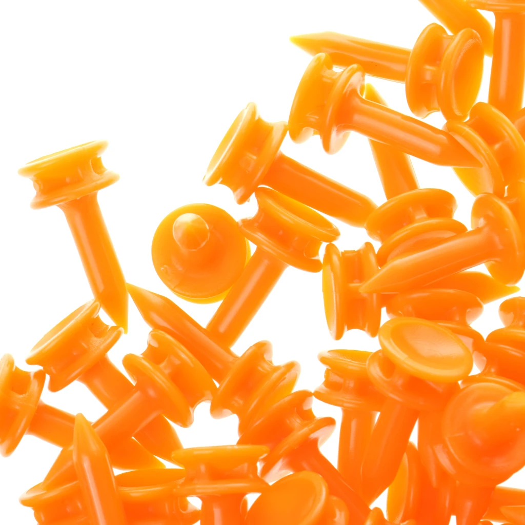 100 Pcs/Pack Professional Golf Tees 25mm 0.98'  Castle Orange Golfer Accessory 
