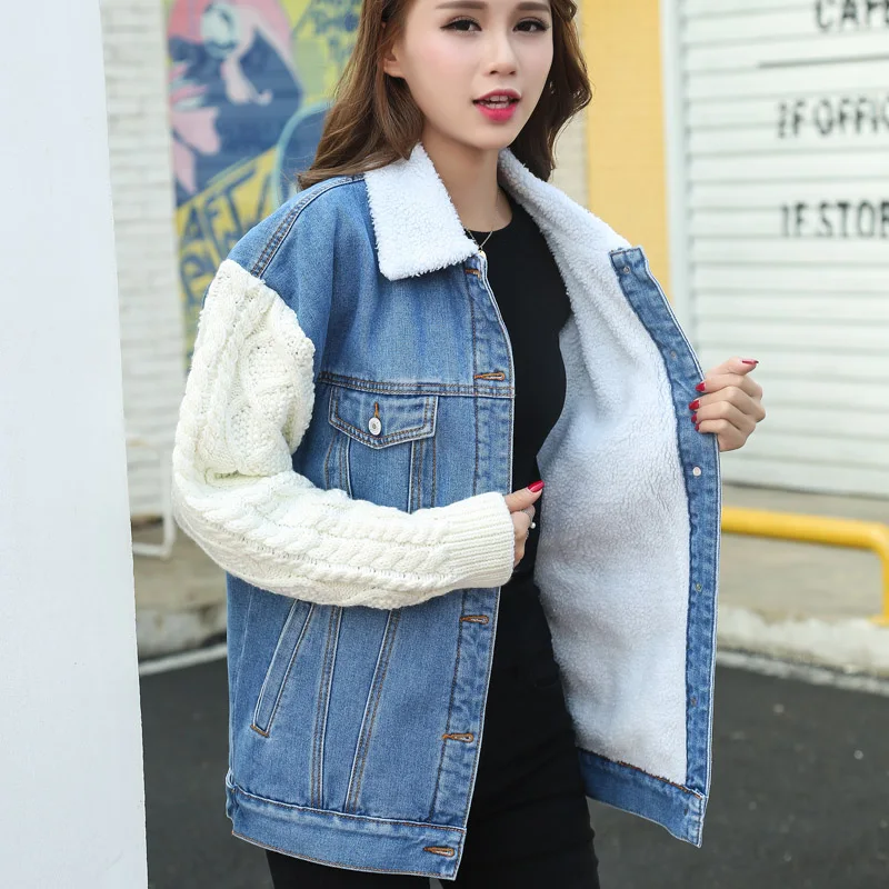 Firm SSY thickening jeans new winter coat Women's wear cotton-padded jacket lambs wool cotton inner sleeve | Женская одежда