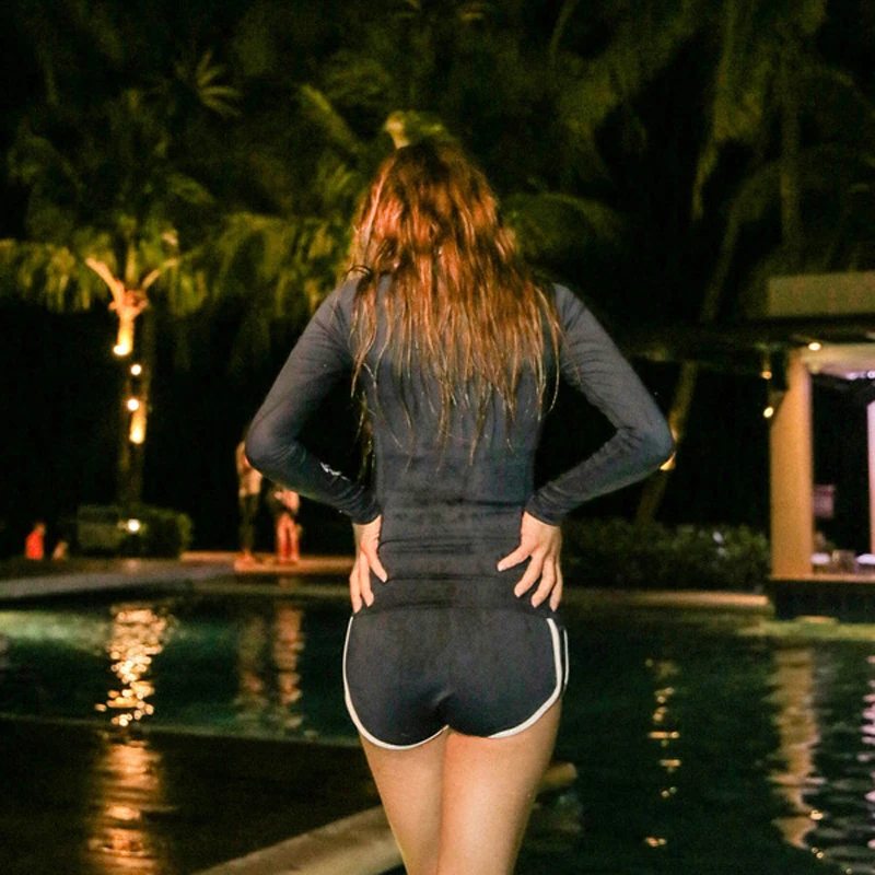 النساء السود طويلة الأكمام طفح الحرس قميص و السراويل اثنين من قطعة المايوه تصفح ملابس السباحة الشمس الأشعة فوق البنفسجية حماية Tankini ملابس ال... النساء السود طويلة الأكمام طفح الحرس قميص و السراويل اثنين من قطعة المايوه تصفح ملابس السباحة الشمس الأشعة فوق البنفسجية حماية Tankini ملابس ال...