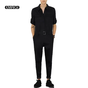 

Male Long Sleeve Jumpsuit Spring Autumn New Men Jumpsuit A Piece Pants Overalls Tooling Casual Fashion Trousers Q251