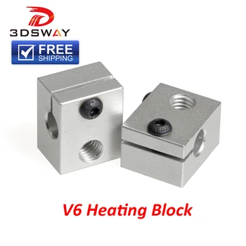 

3DSWAY 3D Printer Accessories All-metal Oxide Blasting For E3D V6 Heating Aluminum Block for RepRap Makerbot Extruder Hotend Kit