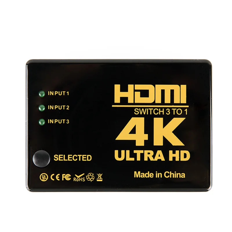 3 порта 4K * 2K 1080P HDMI адаптер с дистанционным управлением к преобразователю RCA AV/CVSB L/R