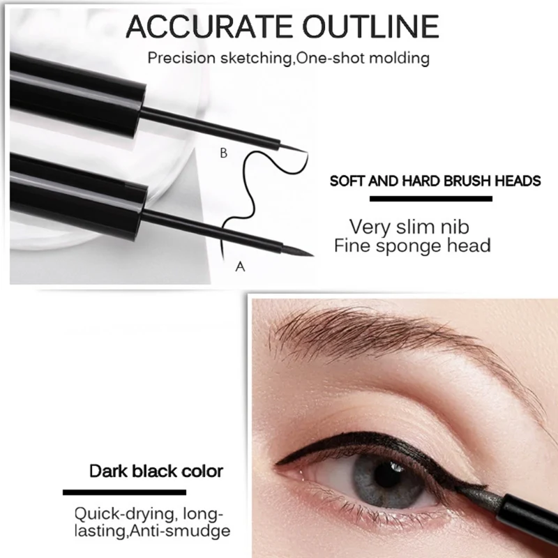 1PC Natural 5ml Quick Dry Eyeliner Liquid Long-Lasting Waterproof Smudge-Proof