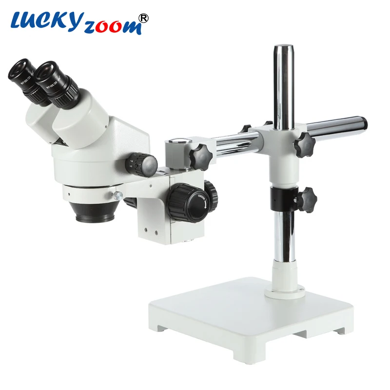 

Luckyzoom Brand Professional 7X-45X SINGLE BOOM STAND BINOCULAR STEREO ZOOM MICROSCOPE 23cm working distance Free Shipping