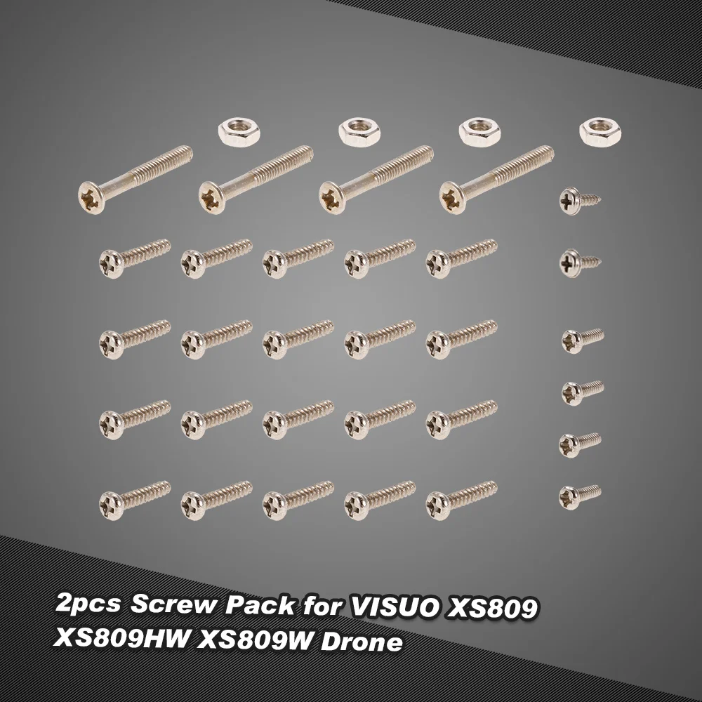 2 шт. металлический винт упаковка запасных частей шурупы Набор для VISUO XS809 XS809HW XS809W складной Дрон Радиоуправляемый квадрокоптер