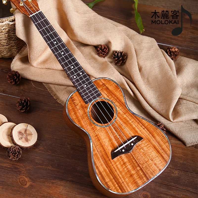 

Koa Acacia All Solid Concert Tenor Deluxe Ukulele With Abalone 23'' 26 ''Inch Small Guitar 4 String Hawaii Molokai