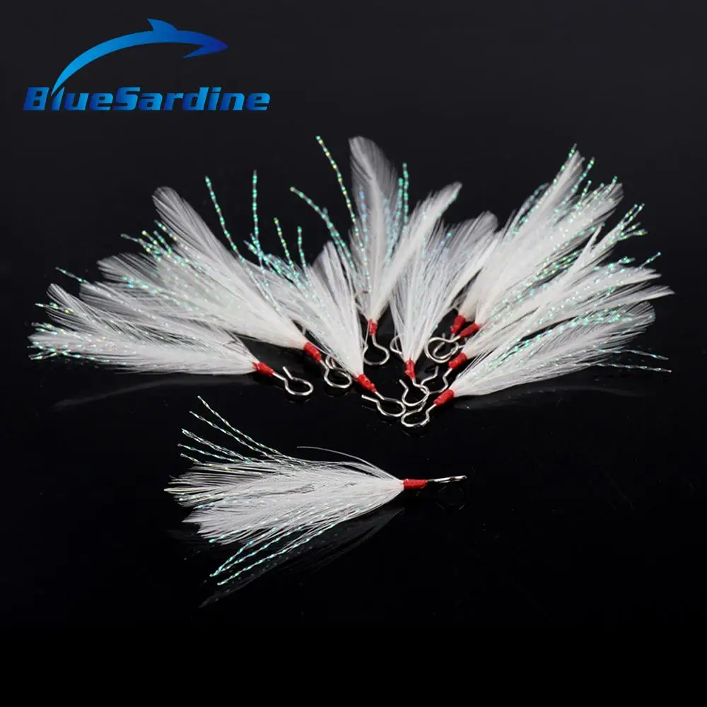 

BlueSardine 50PCS Feather Pendant Bloodstreams Feather Hook Fishing Accessories Equipment Fishing Tackle