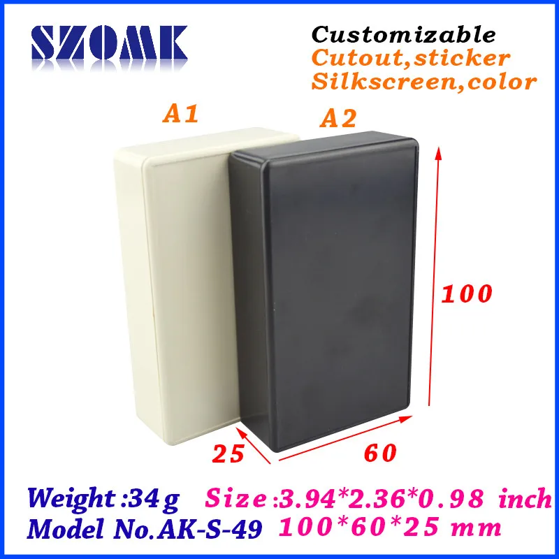 

plastic enclosure for PCB electronic project case (2 pcs) 100*60*25mm diy electronic box industrial enclosure
