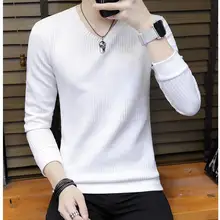 Зима свитер мужской толстый v-образный вырез вязаный свитер, похудение и нижнее белье Мода