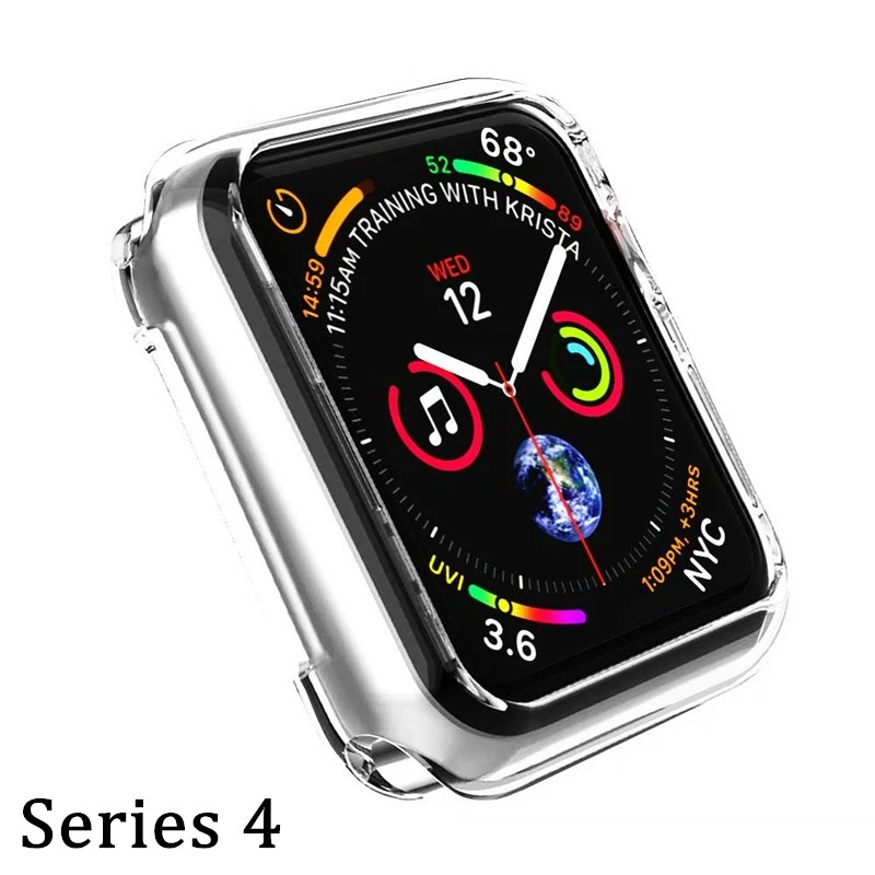 

Ultra-thin Transparent Silicone TPU Protector Case Cover Skin Shell For Apple Watch Series 4 40mm 44mm Watchband Accessories