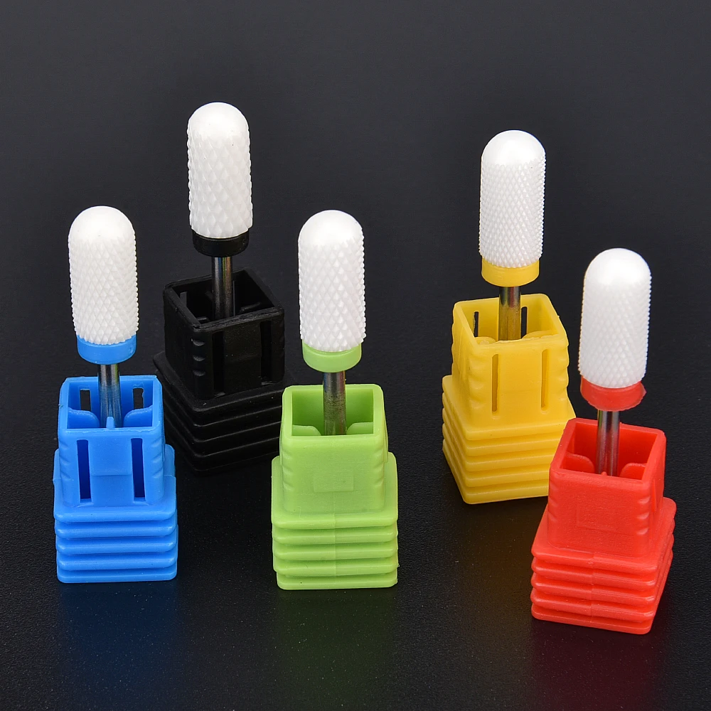 Ceramic Nail Drill Bits Manicure Files Electric Nail Machine Accessories Gel Polish Remove Coarse Fine Medium Grit Tools 3 (7)