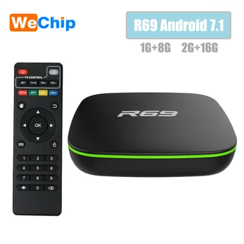 

20pcs R69 Smart Android 7.1 TV Box 1GB 8GB 2.4G Wifi Allwinner H3 Quad-Core Set Top Box 1080P HD 3D movie Media player