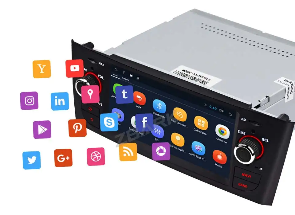 Best 6.1 inch Touch Screen Car Stereo RAM 2GB GPS Android 1din  for FIAT Grande Punto 199/310 2005-2009 Linea 323 2007-2011 YHTPD3L2 2