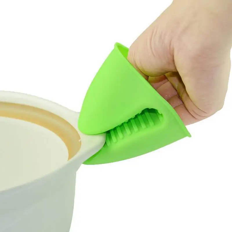 2pcs Kitchen Colorful Silicone Gloves Thick Heat Resistant Silicone Oven Glove Non-slip Microwave Gloves Kitchen Heat Resistant