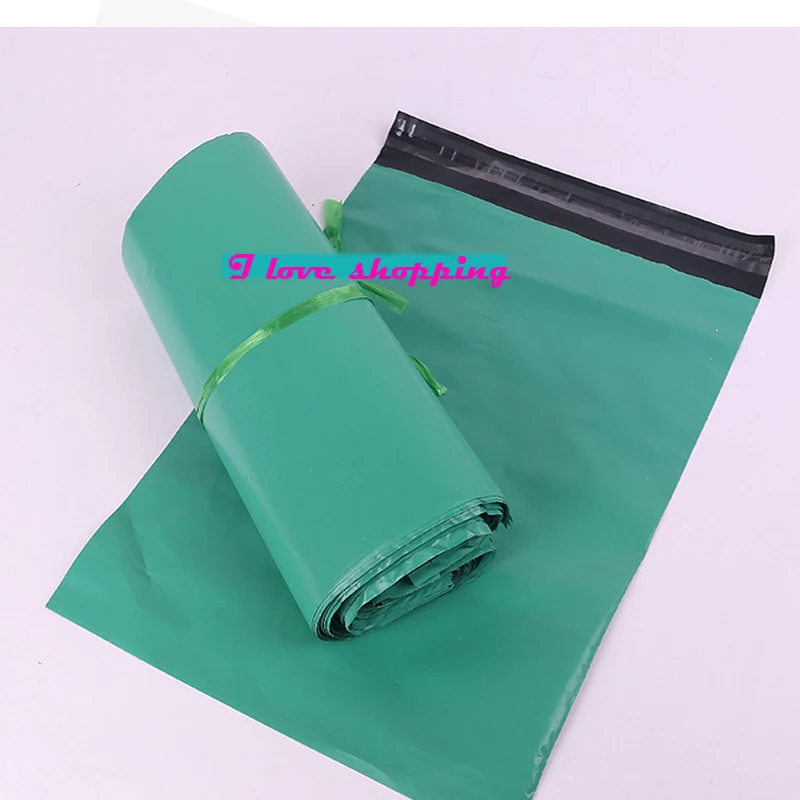 10pcs/lot 28x42cm Green Color Poly Selfadhesive Mailing Bags Plastic