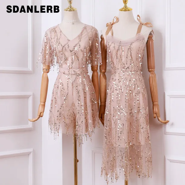 

Summer Sequins Dress Woman 2019 New Fairy Sequined Suspended Dress Girls Ladies Vacation Beach Dresses Vestidos