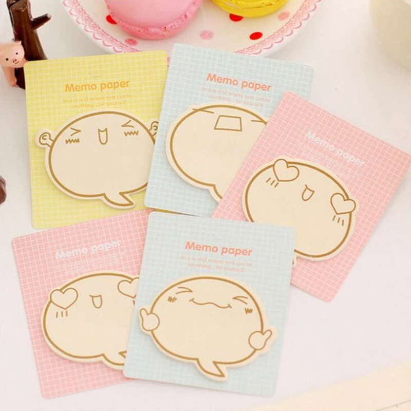 

4 pcs/Lot Papeleria Cute Sticky Notes Masking Sticker Set Memo Pad Bookmark Stationery Office School Supplies Free Shipping