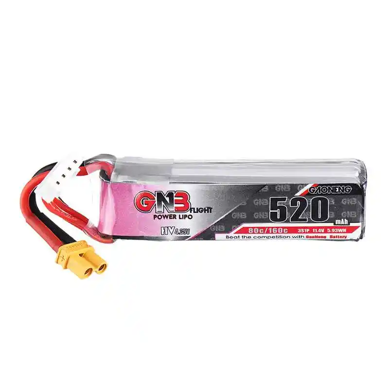 Gaoneng 11,4 V 520 мА/ч, 80C 3 S HV 4,34 V Lipo Батарея XT30 штепсельная Вилка для скоростного радиоуправляемого дрона