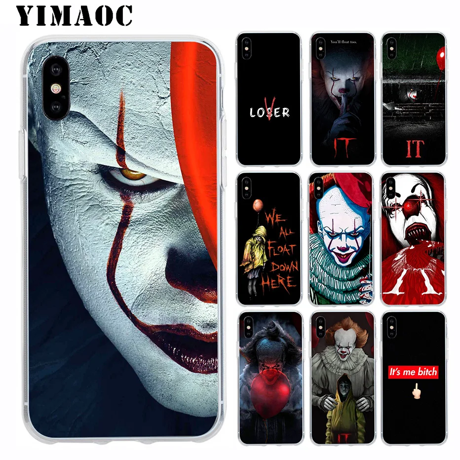 YIMAOC The Clown Horror IT Soft Silicone Case for Apple Iphone 11 Pro Xr Xs Max X 10 8 Plus 7 6S 6 SE 5S 5 7Plus 8Plus |