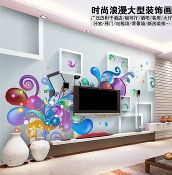 

HD stereoscopic 3D beautiful block line drawing large murals TV backdrop living room bedroom study paper 3D wallpaper