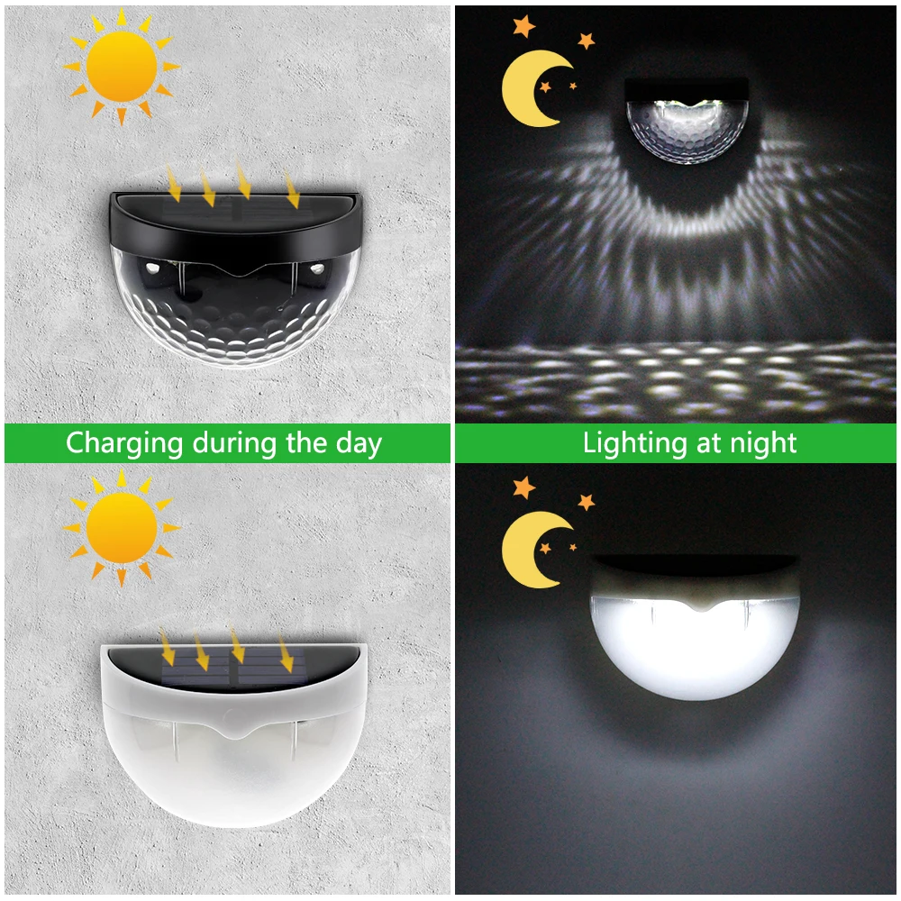 Креативный светодиодный светильник на солнечной батарее, открытый водонепроницаемый настенный светильник, декоративный светильник, для садовой дорожки, солнечный энергосберегающий уличный светильник