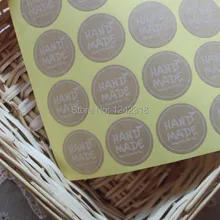 Круглая форма крафт-коричневый Hand Made бумага печать наклейка, Винтаж специально для вас Подарочная упаковка декоративные наклейки