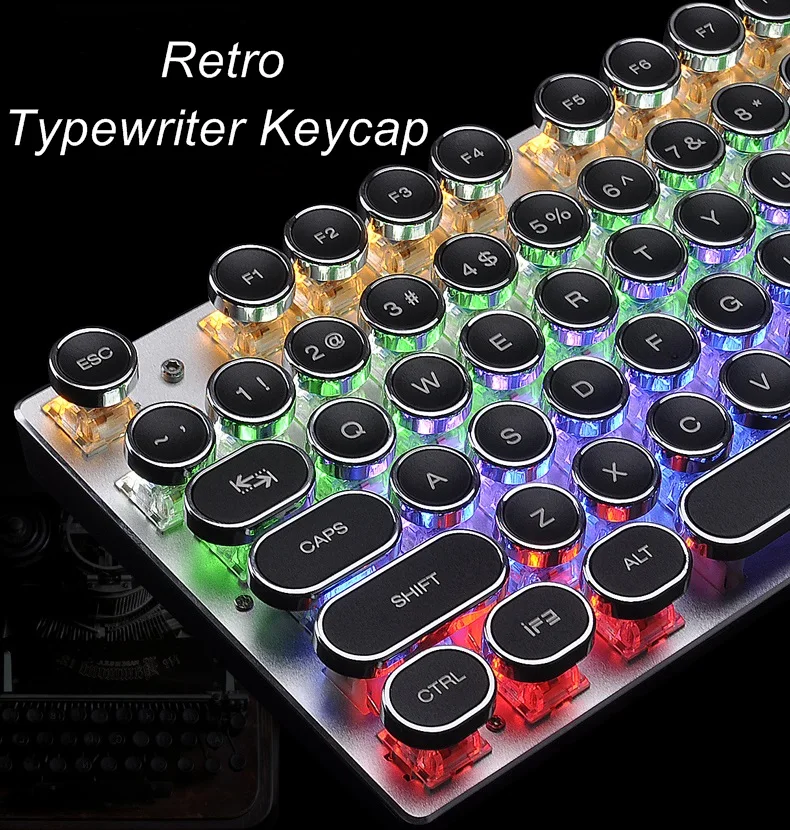 ZERO Проводная Механическая игровая клавиатура с подсветкой, анти-привидение, 87/104 красный, черный, синий переключатель для ПК, ноутбука, бесплатные Русские наклейки