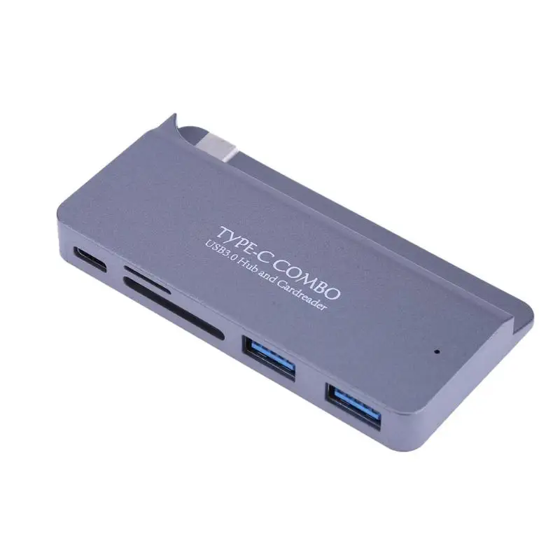 ALLOYSEED 5 in1 USB Hub Тип-C USB 3,1 концентратор Splitter комбо Поддержка 5 V 2A PD/card reader/TF/для Macbook Tablet PC ноутбук