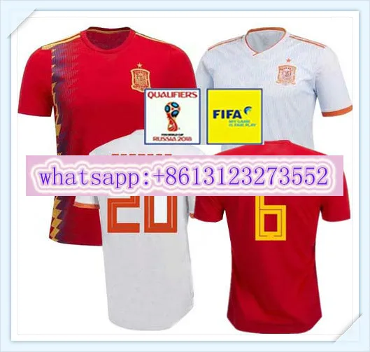 2018 Испания футбол Джерси + патч мира по футболу Рамос ISCO национальной футбольной